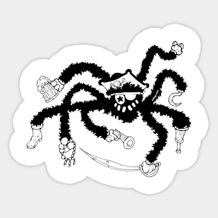 Pirate Spider: Retro Cartoon Illustration Sticker